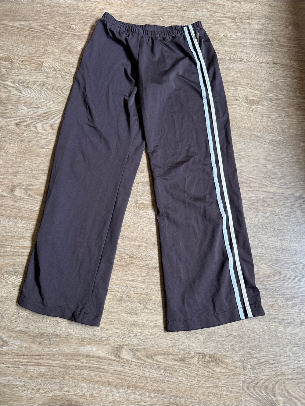 Womens Black Track Pants with Side Stripe